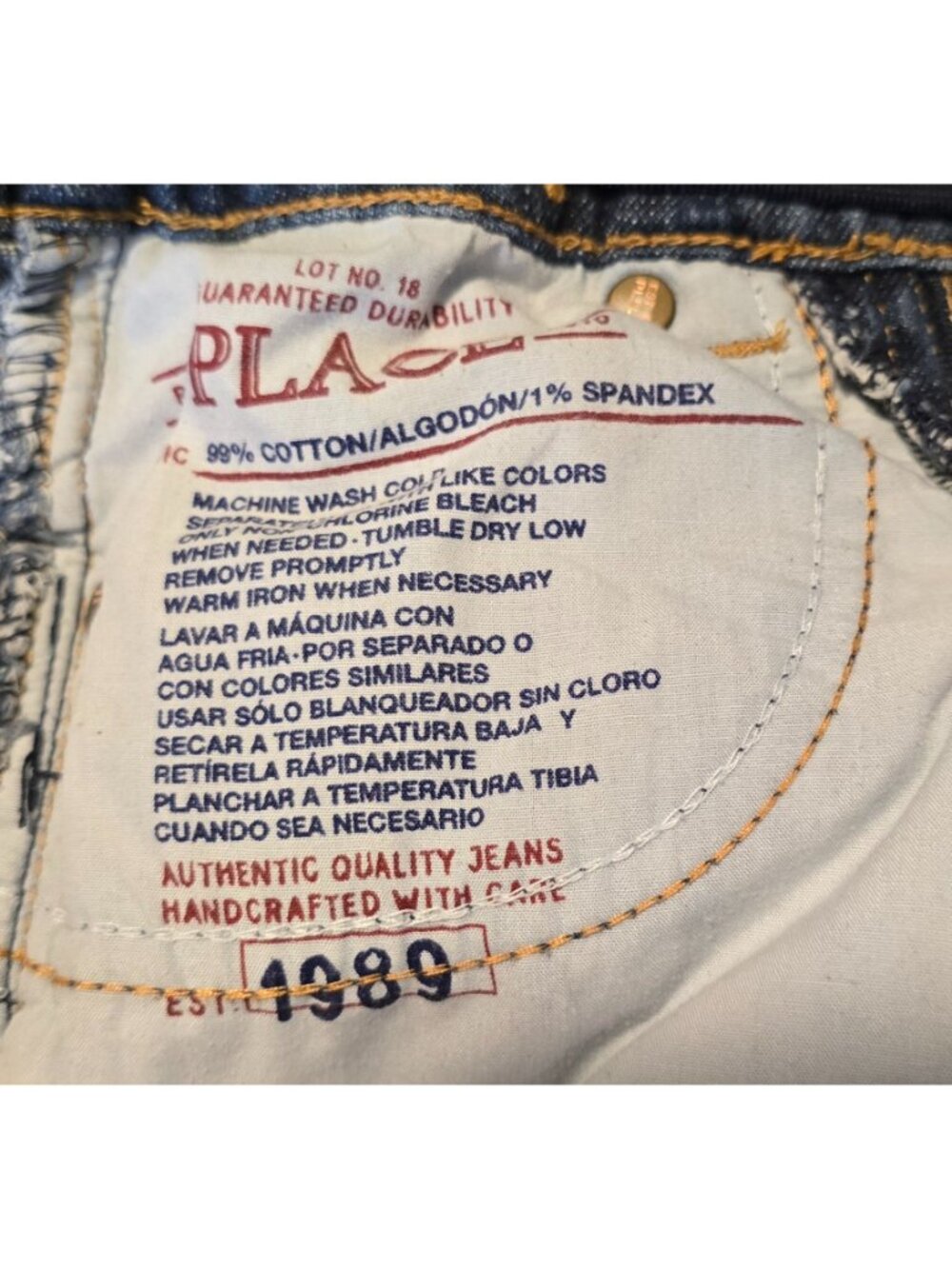 Childrens Place Bootcut Jeans With Ruffle Hem & Butterfly Patch - Picture 5 of 9